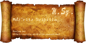Móritz Szibilla névjegykártya